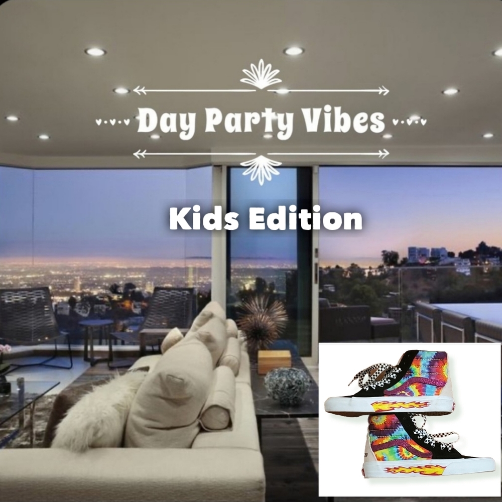Day Party Vibes: Kids Edition: Vans Customs Sneakers | Size 5.5